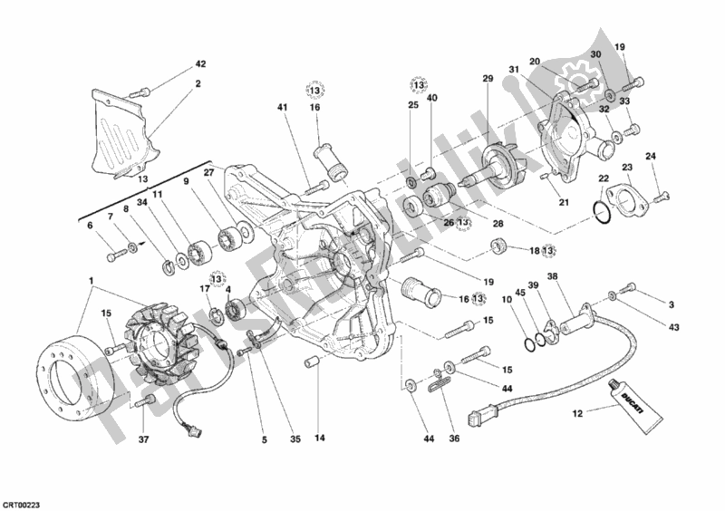 Toutes les pièces pour le Couvercle De Générateur - Pompe à Eau du Ducati Superbike 999 S AMA Replica 2007